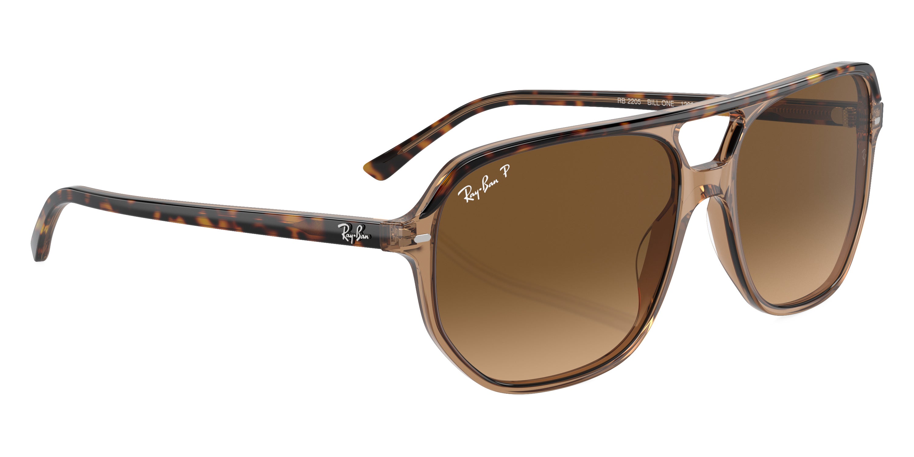 RAY-BAN SUNGLASSES BILL ONE - RB2205 1292M2 60 - Havana on Transparent Brown