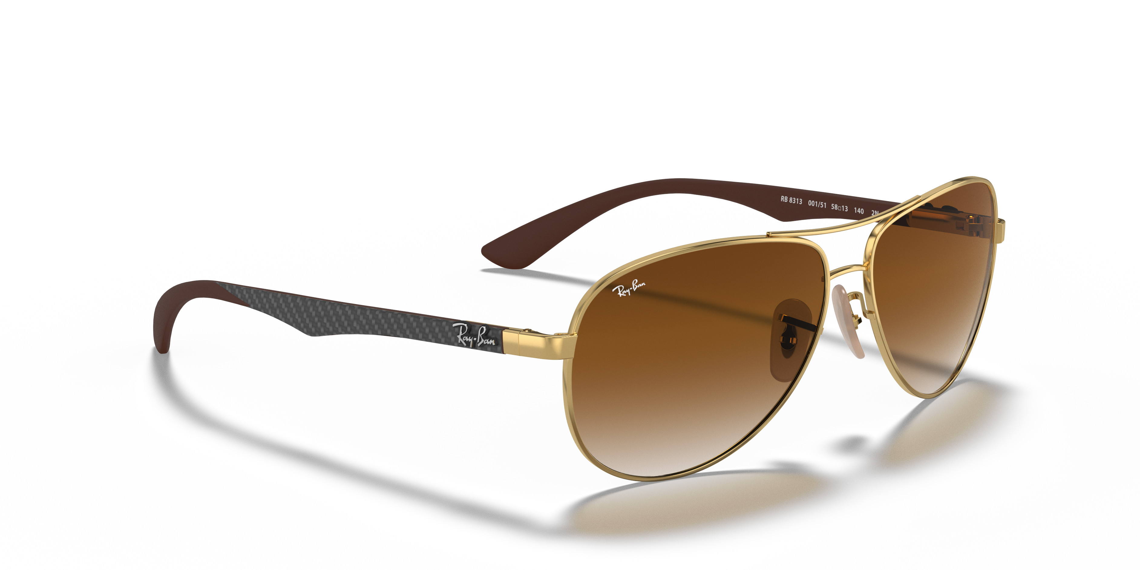RAY-BAN SUNGLASSES CARBON FIBRE  - RB8313 001/51 58