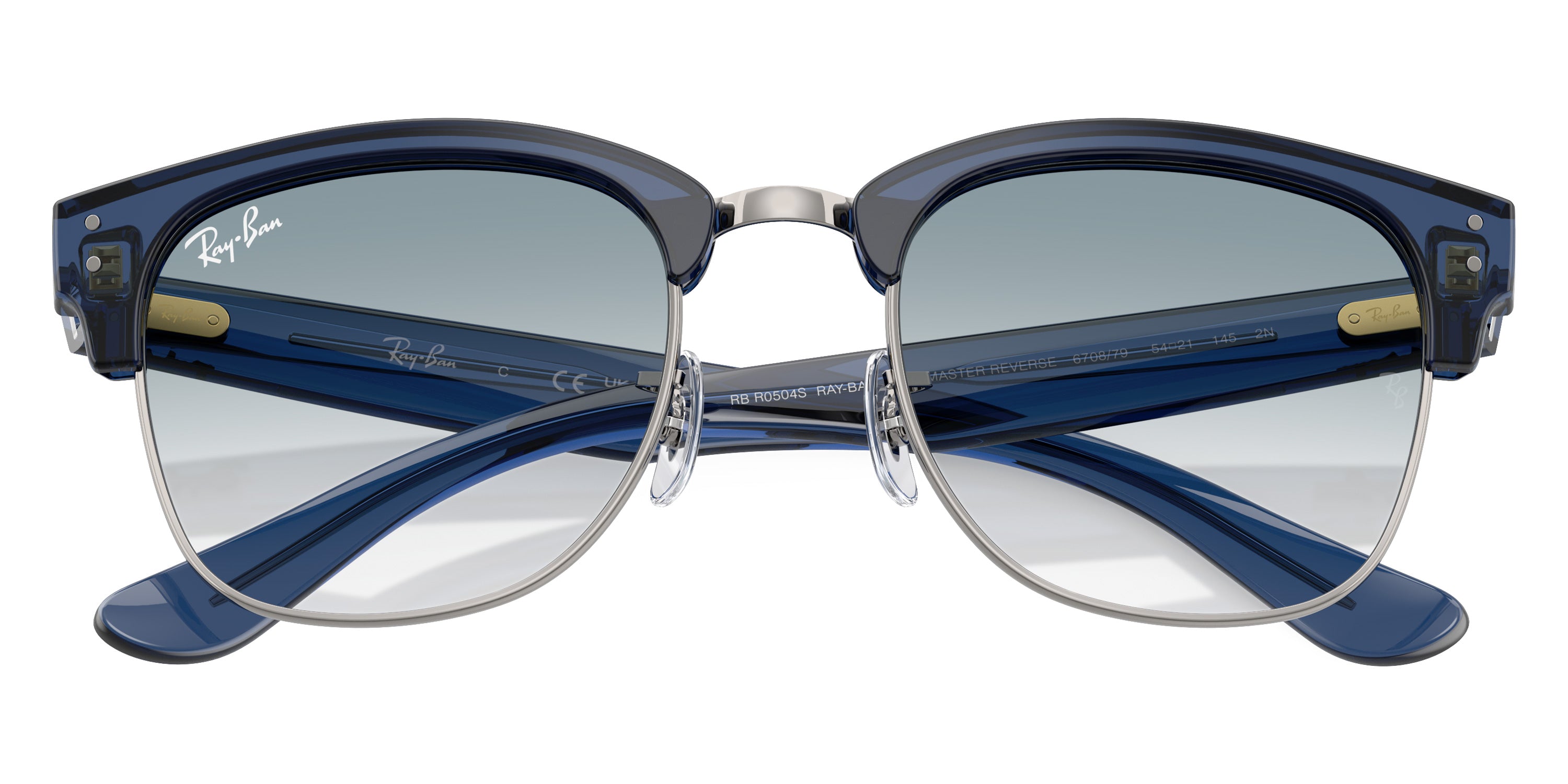 RAY-BAN SUNGLASSES CLUBMASTER REVERSE - RBR0504S 670879 51 - Transparent Navy Blue on Gunmetal