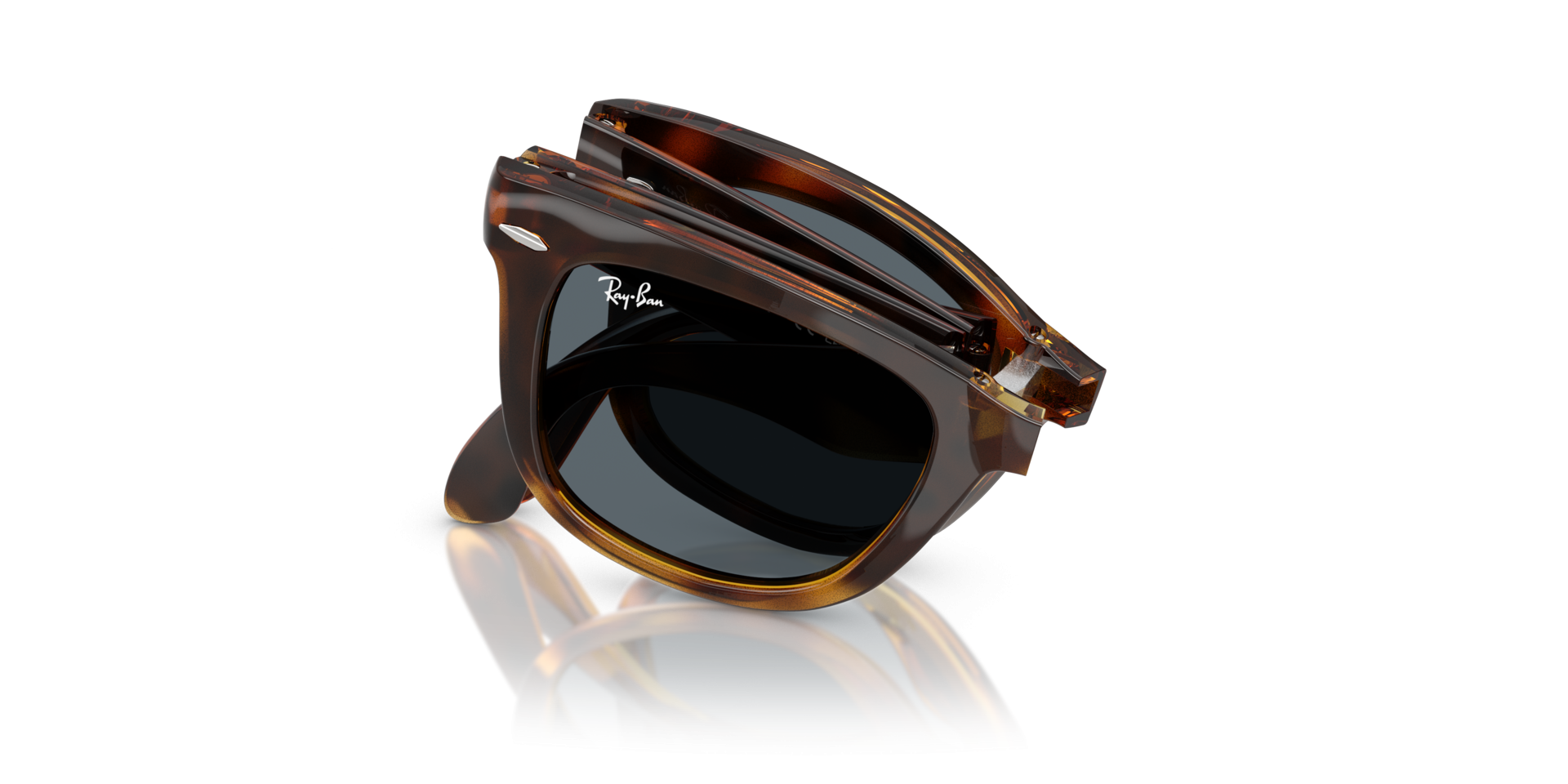 RAY-BAN SUNGLASSES FOLDING WAYFARER - RB4105 710/R5 50 - Havana