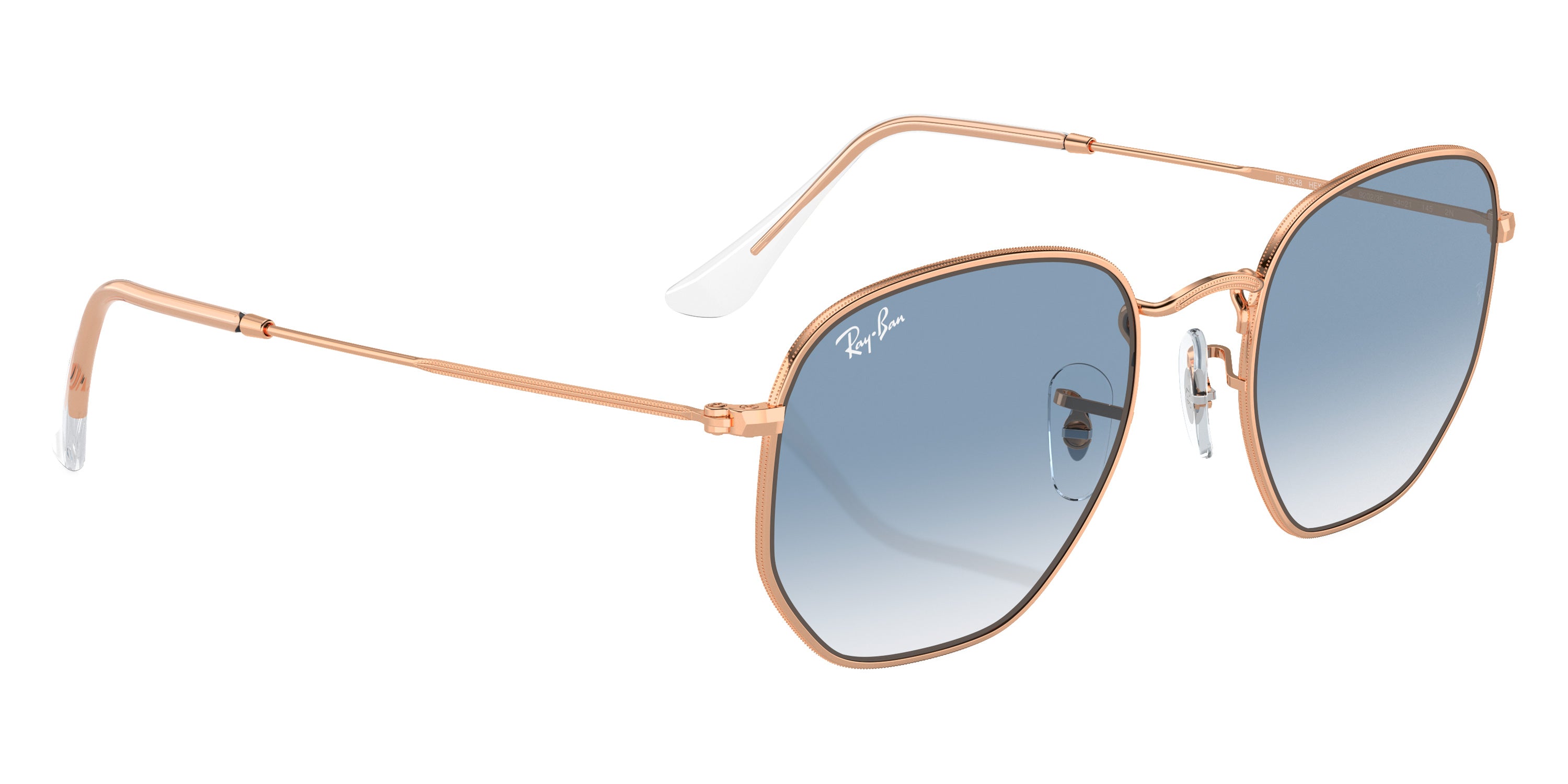 RAY-BAN SUNGLASSES HEXAGONAL - RB3548 92023F 51 - Rose Gold