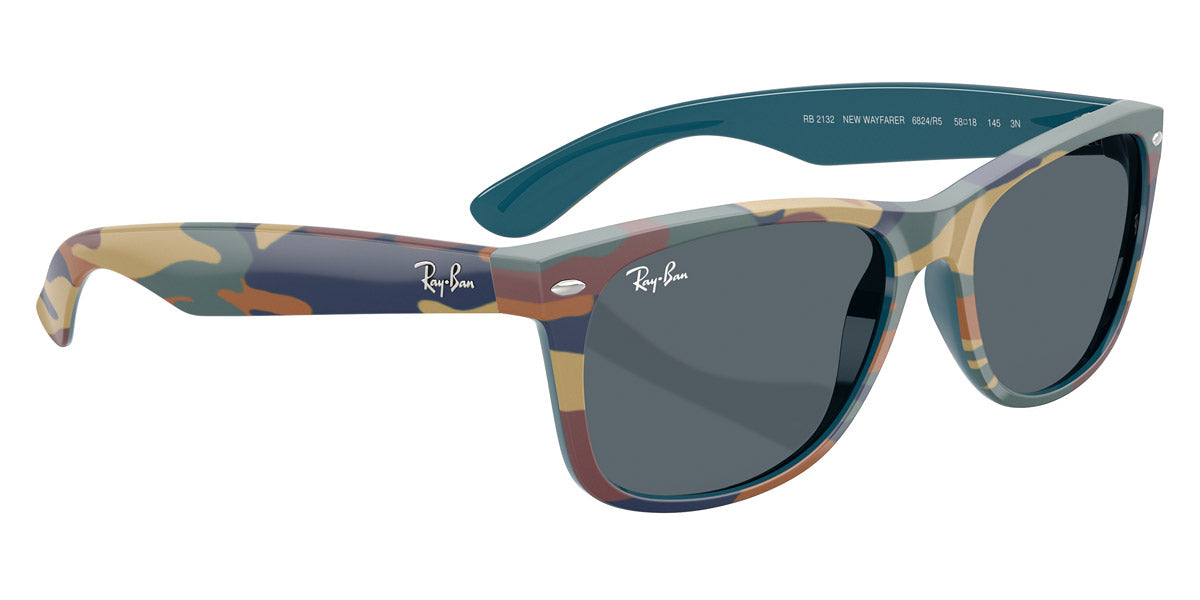 RAY-BAN SUNGLASSES NEW WAYFARER - RB2132 6824R5 55 - Blue and Blue Cam