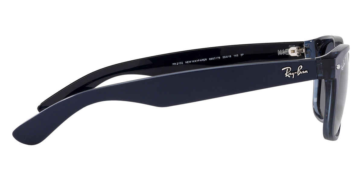 RAY-BAN SUNGLASSES NEW WAYFARER - RB2132 Matte Blue on Transparent Blue