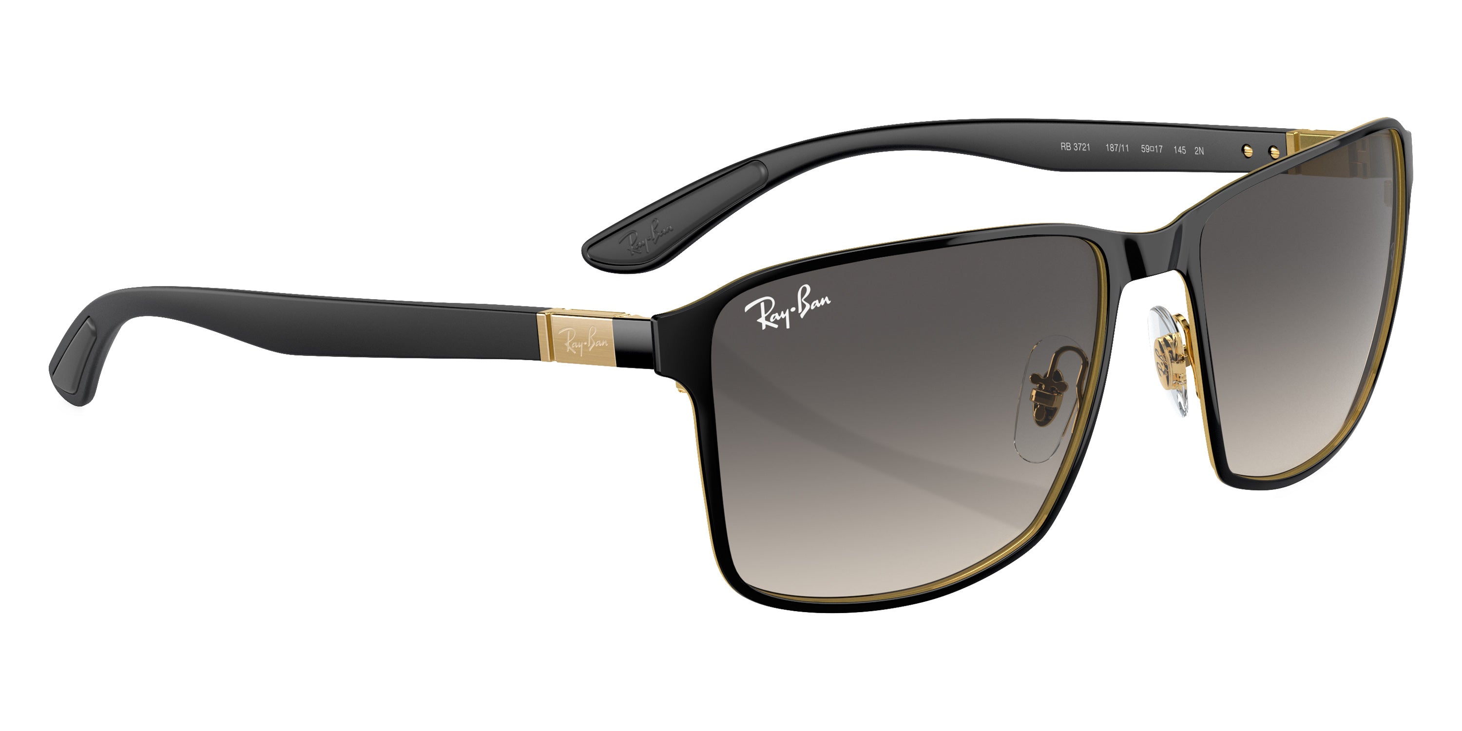 RAY-BAN SUNGLASSES - RB3721 187/11 59 - Black on Gold