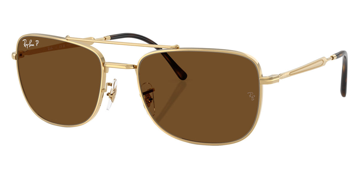 RAY-BAN SUNGLASSES - RB3755 001/57 59 - Arista Gold
