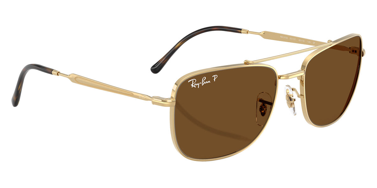 RAY-BAN SUNGLASSES - RB3755 001/57 59 - Arista Gold