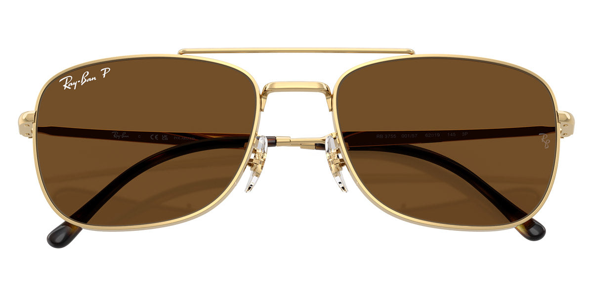RAY-BAN SUNGLASSES - RB3755 001/57 59 - Arista Gold