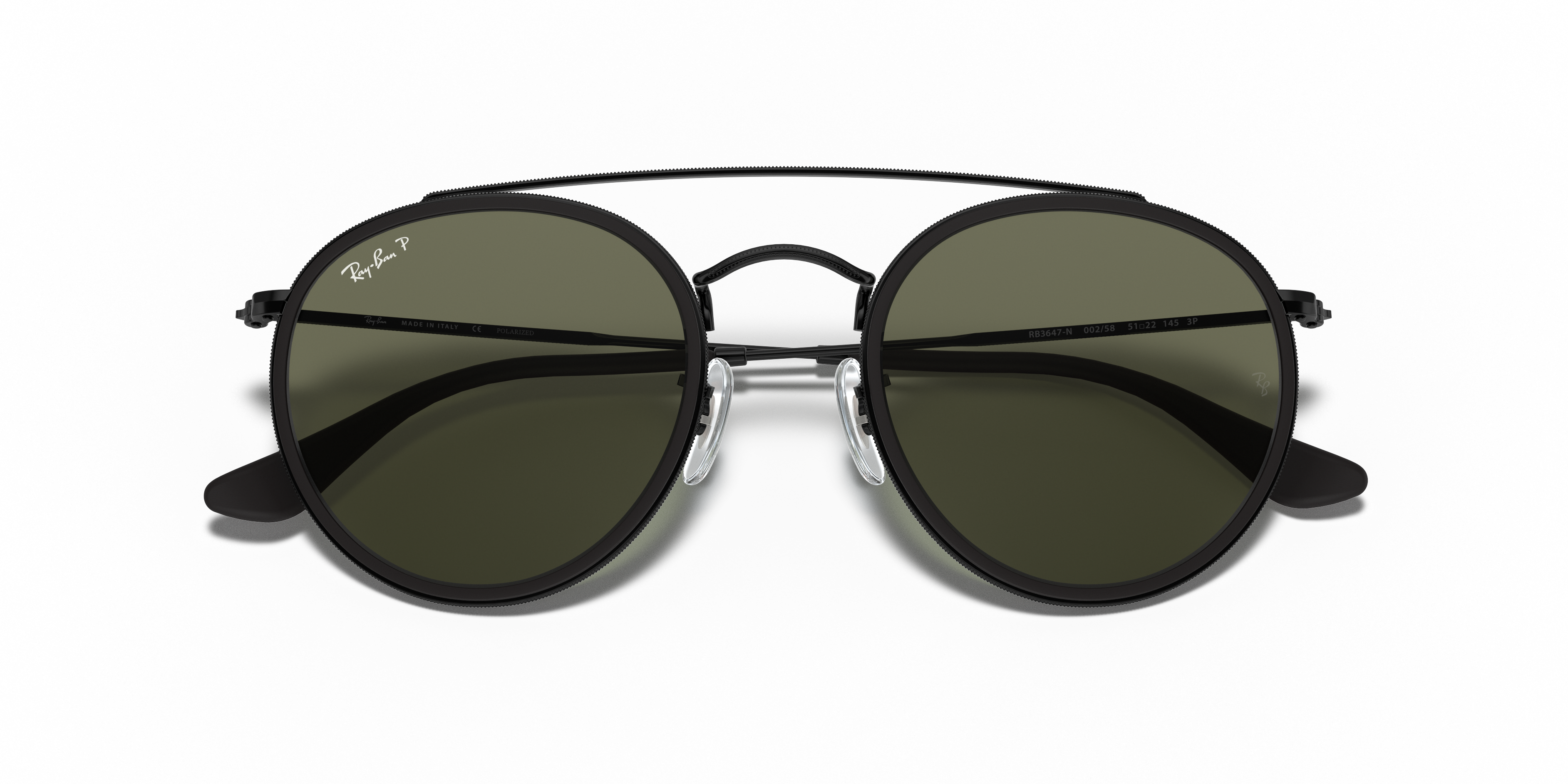 RAY-BAN SUNGLASSES ROUND DOUBLE BRIDGE - RB3647N 002/58 51