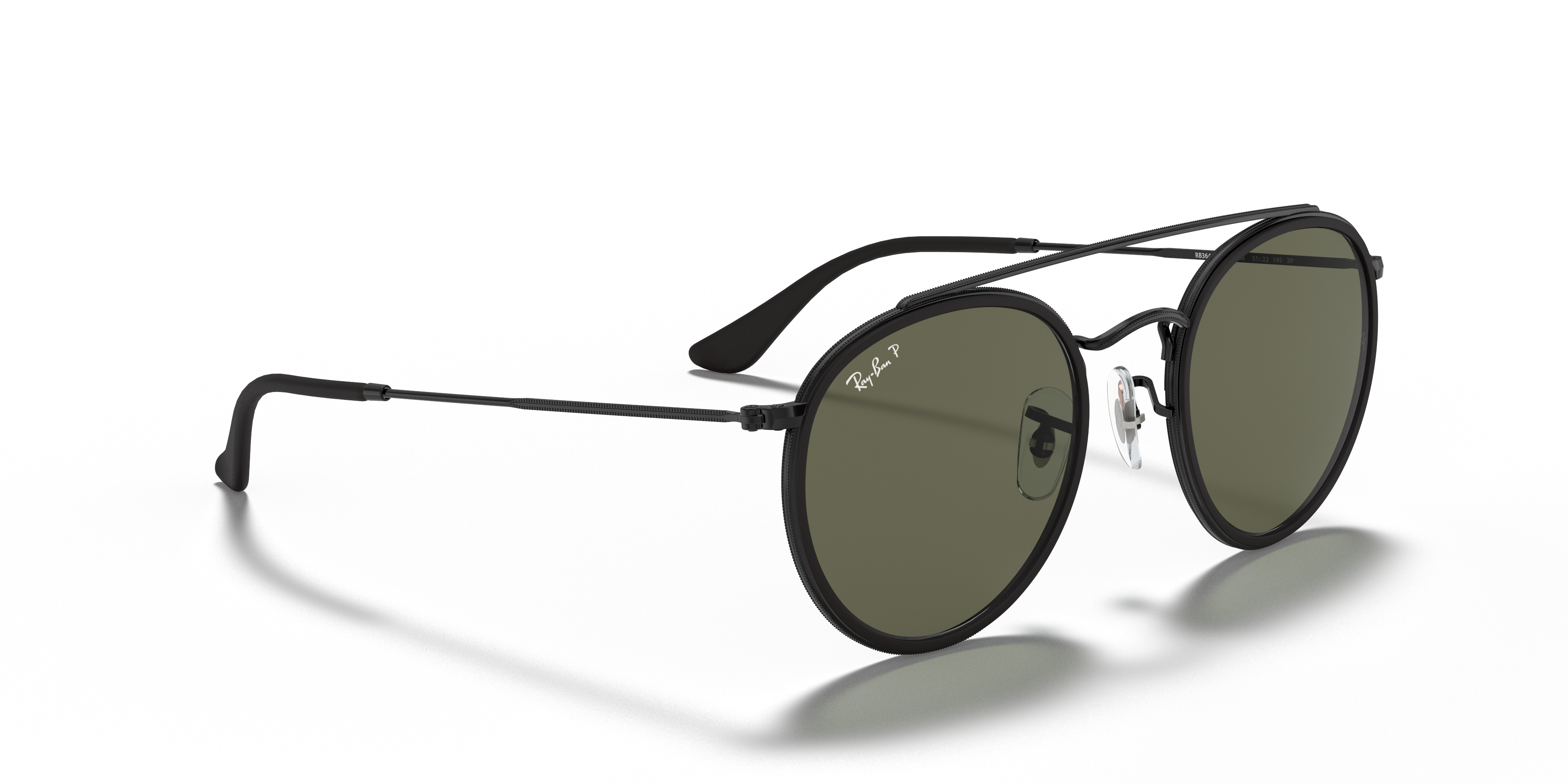 RAY-BAN SUNGLASSES ROUND DOUBLE BRIDGE - RB3647N 002/58 51