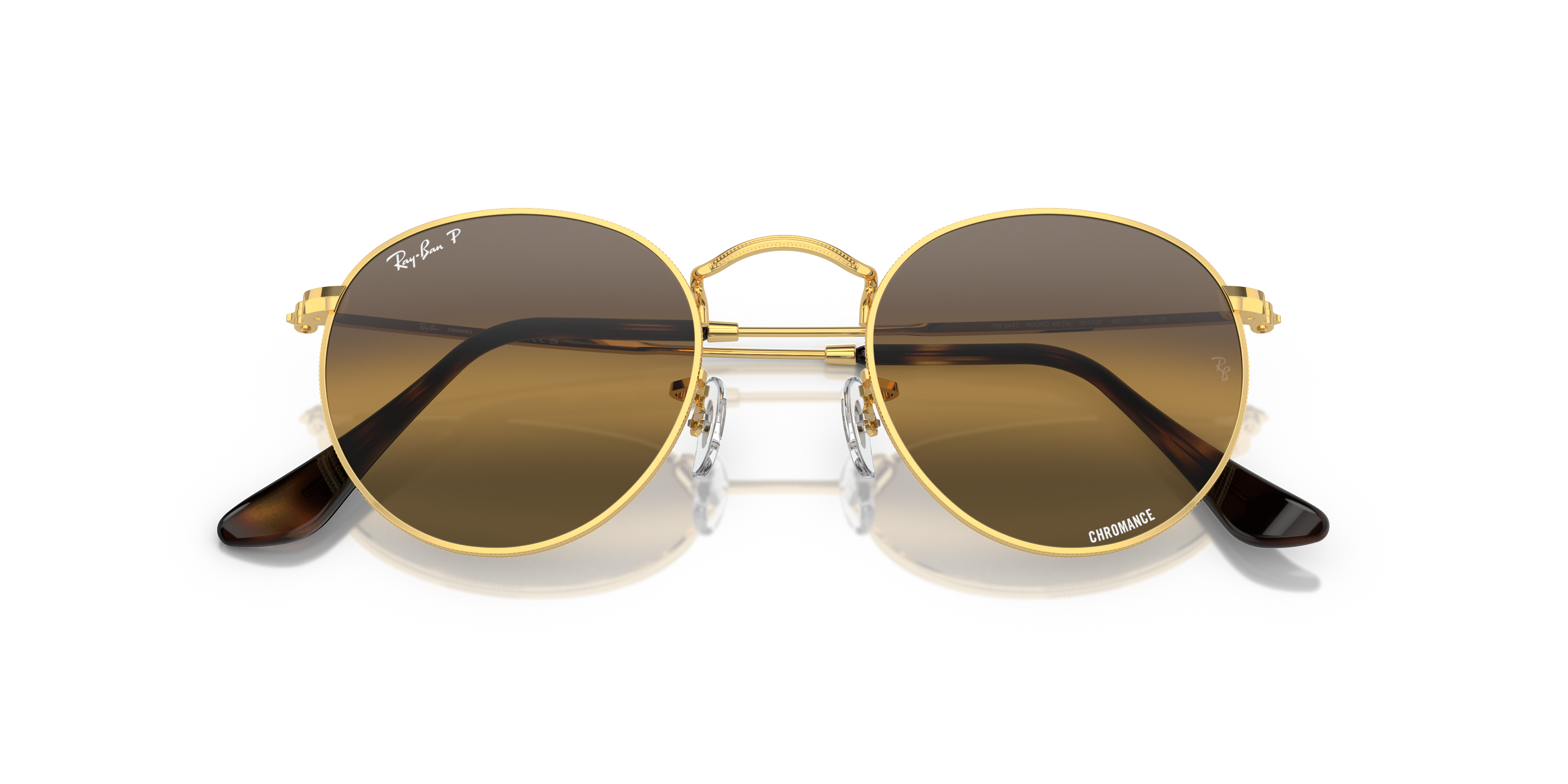 RAY-BAN SUNGLASSES ROUND METAL - RB3447 001/G5 53