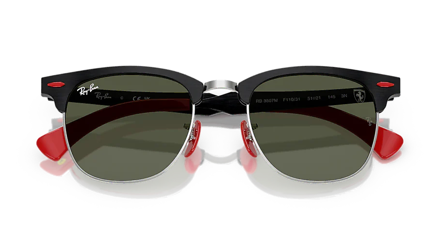 RAY-BAN SUNGLASSES SCUDERIA FERRARI - RB3807M F11031 51 - Brushed Black on Silver