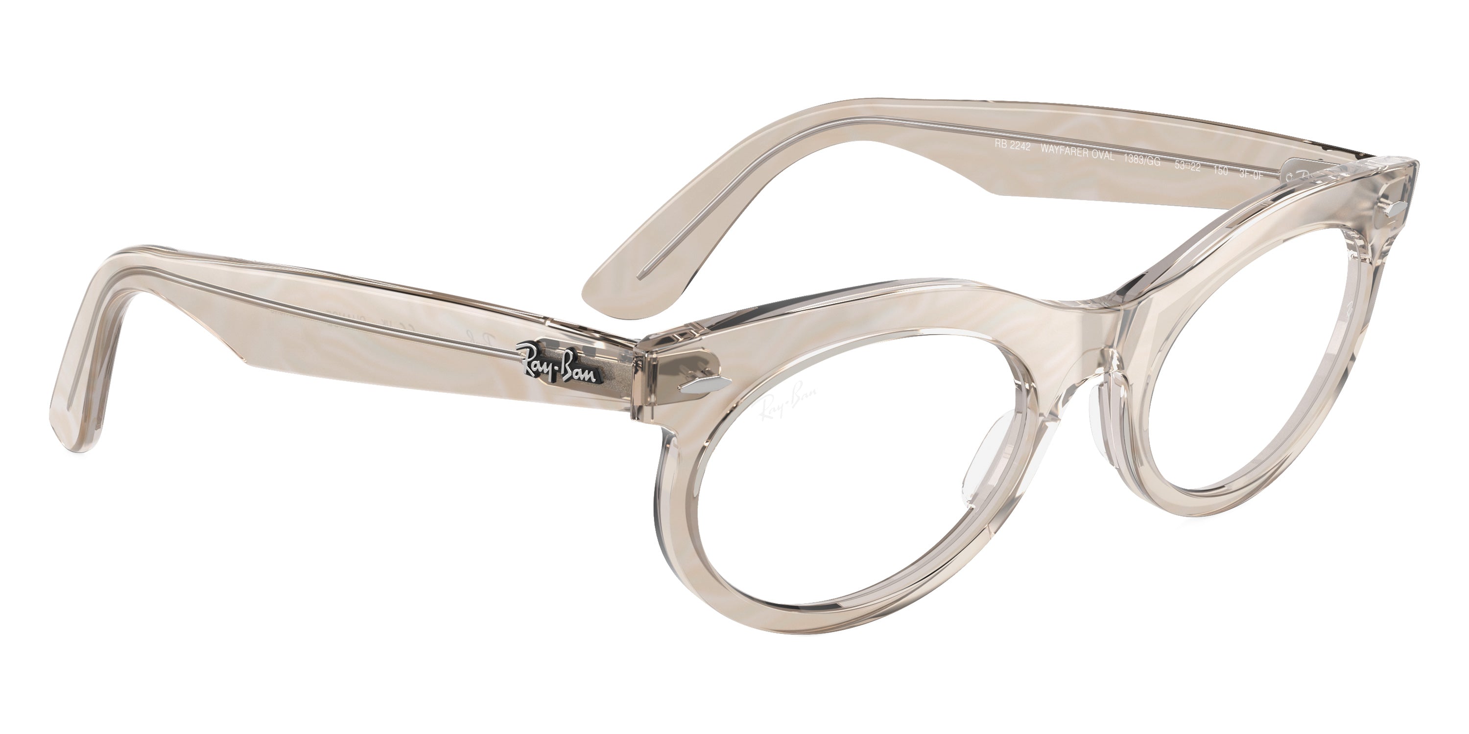 RAY-BAN SUNGLASSES WAYFARER OVAL - RB2242 1383GG 53 - Photo Waves Gray