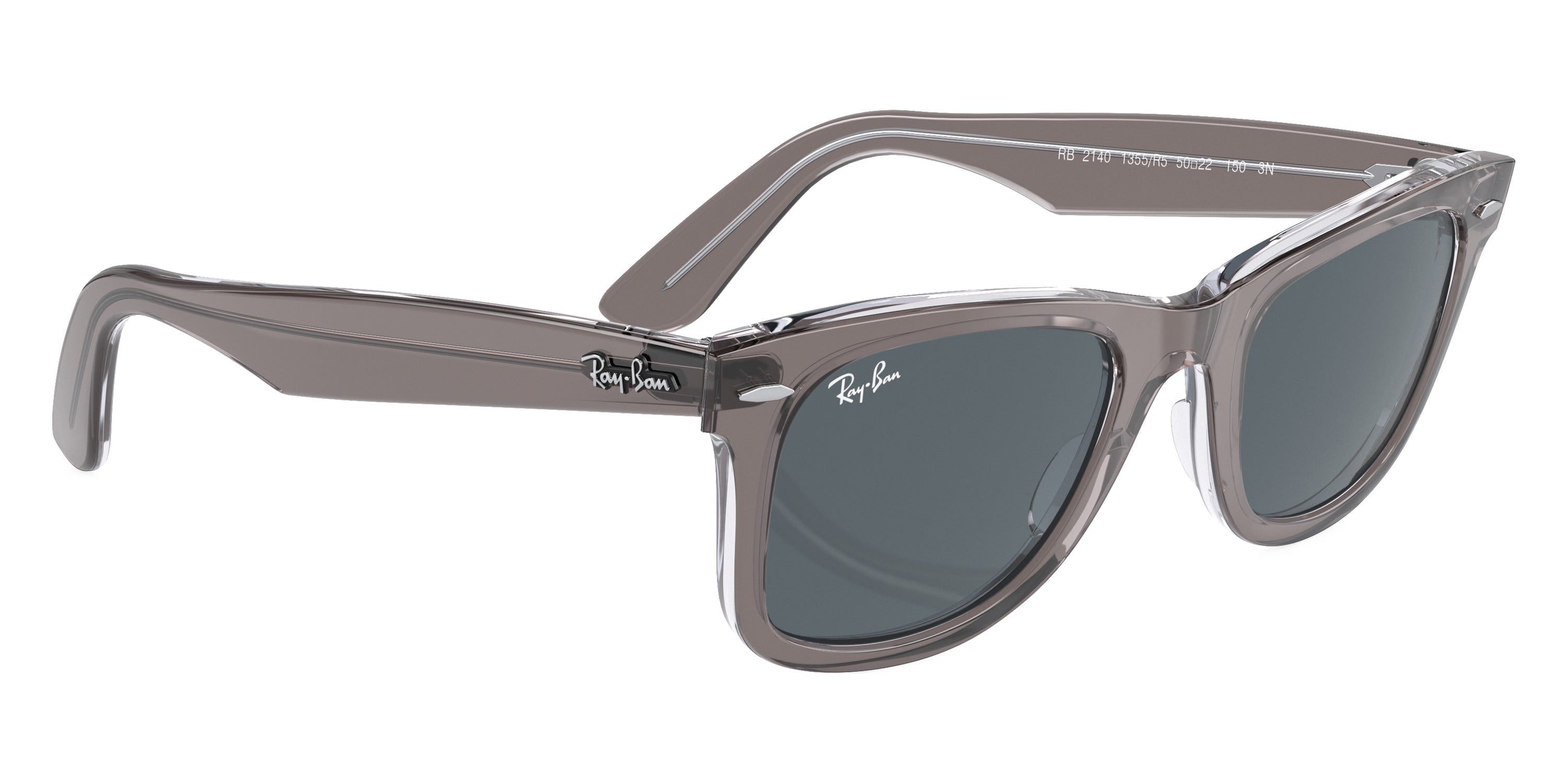 RAY-BAN SUNGLASSES WAYFARER - RB2140 1355R5 50 - Gray on Transparent