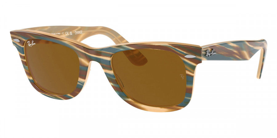 RAY-BAN SUNGLASSES WAYFARER - RB2140 Photo Striped Brown
