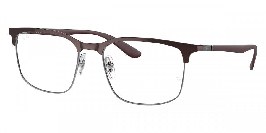 Ray-Ban™ RX6518 3162 55 - بني على لون Gunmetal/Sand Dark Violet