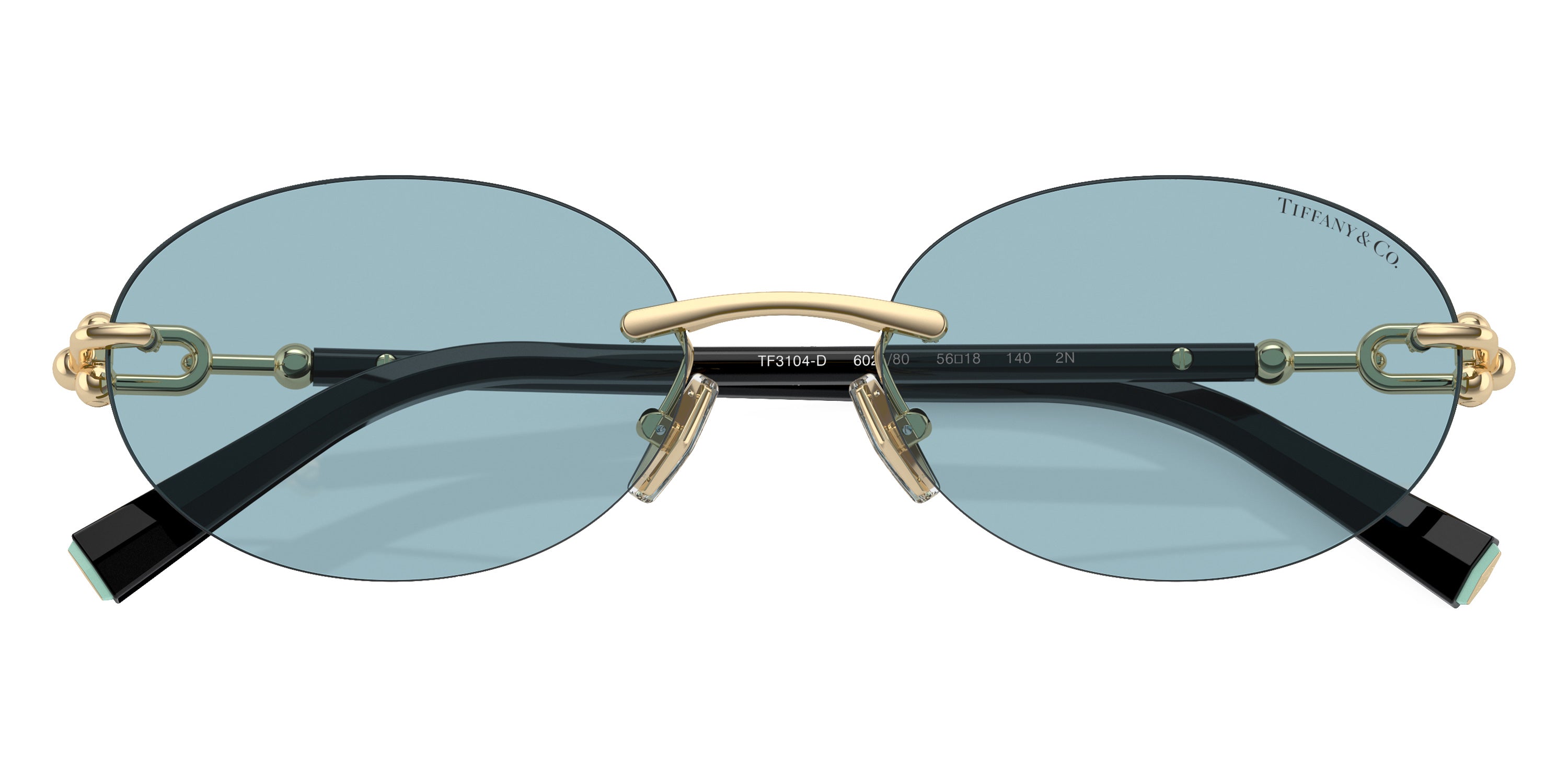 TIFFANY SUNGLASSES - TF3104D 602180 56 - Pale Gold/Black