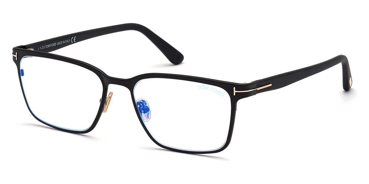 TOM FORD EYEGLASSES - FT5733-B 002 53 - Matte Black/Shiny Rose Gold/T Logo
