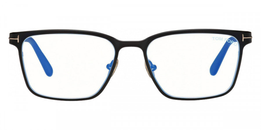 TOM FORD EYEGLASSES - FT5733-B 002 53 - Matte Black/Shiny Rose Gold/T Logo