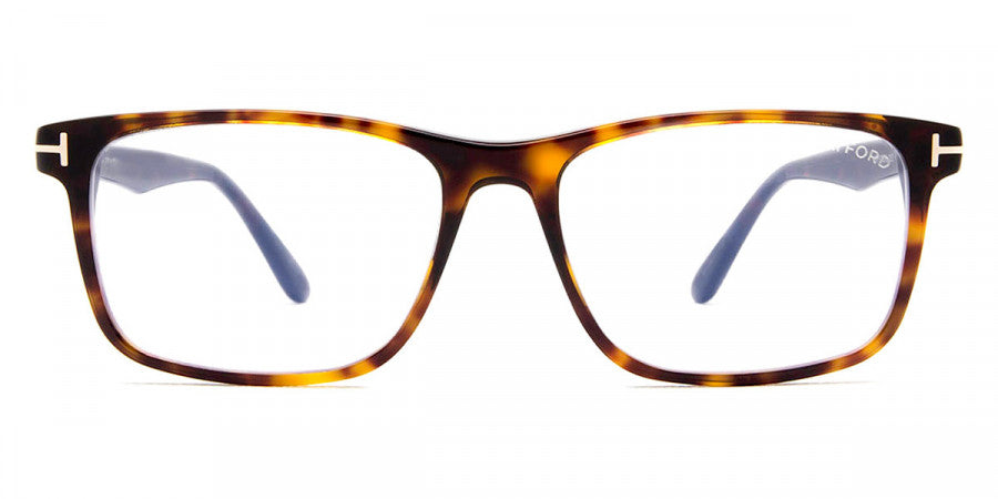 TOM FORD EYEGLASSES - FT5752-B 052 53 - Shiny Classic Dark Havana/T Logo