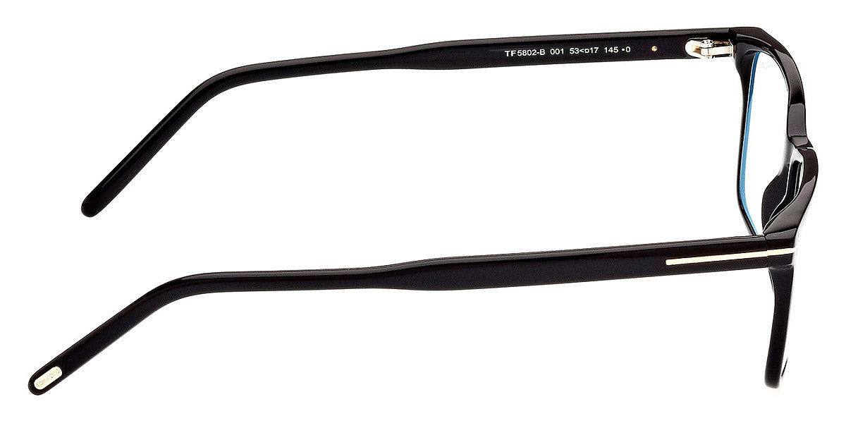 TOM FORD EYEGLASSES - FT5802-B 001 53 - Shiny Black/T Logo