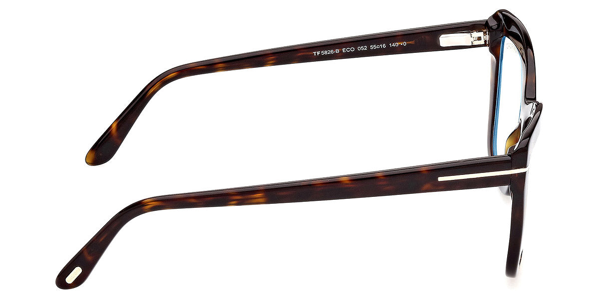TOM FORD EYEGLASSES - FT5826-B 052 55 - Dark Havana/T Logo