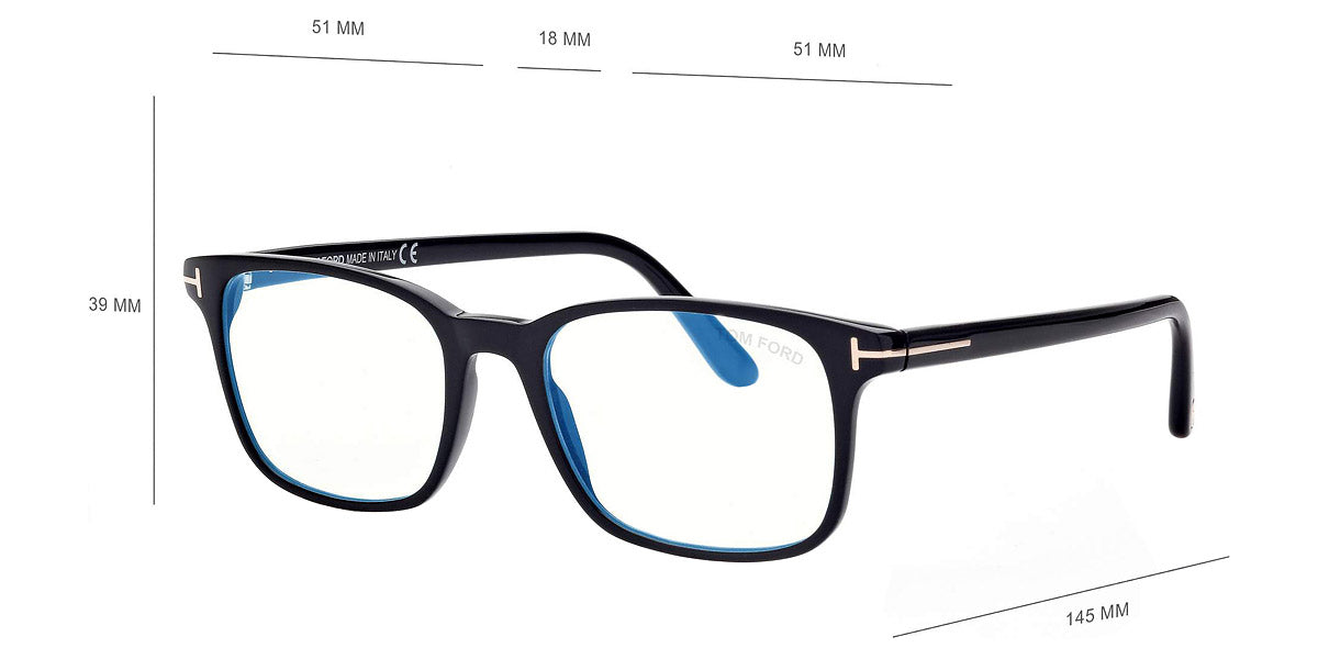 TOM FORD EYEGLASSES - FT5831-B 001 51