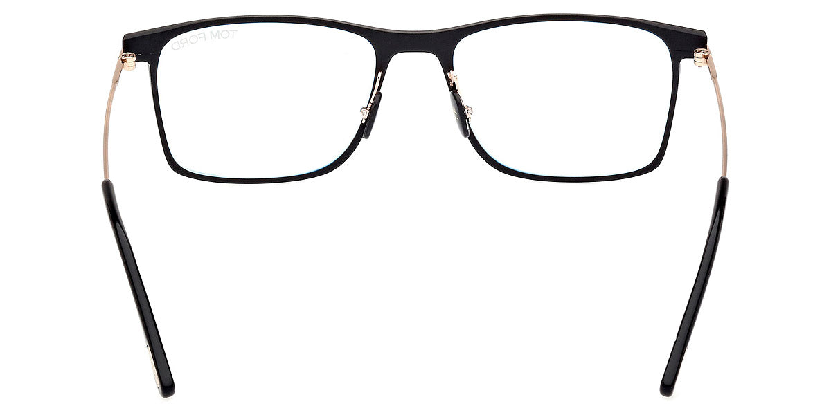 TOM FORD EYEGLASSES - FT5865-B 002 55 - Matte Black/Shiny Rose Gold/T Logo