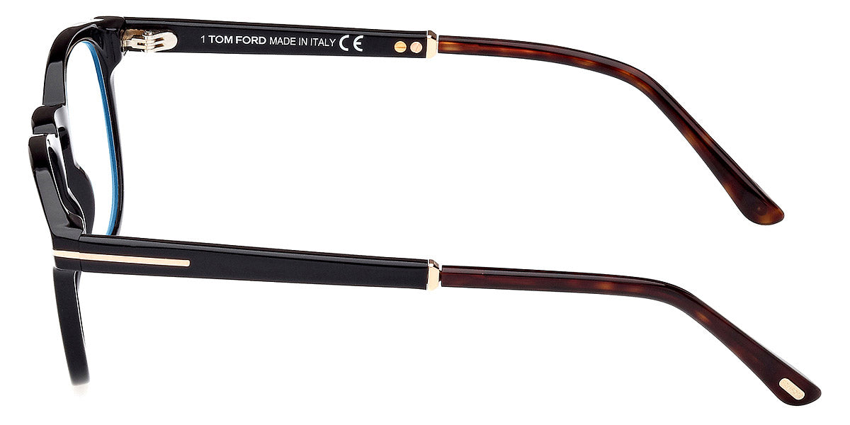 TOM FORD EYEGLASSES - FT5891-B 005 49 - Shiny Black/Shiny Rose Gold/T Logo