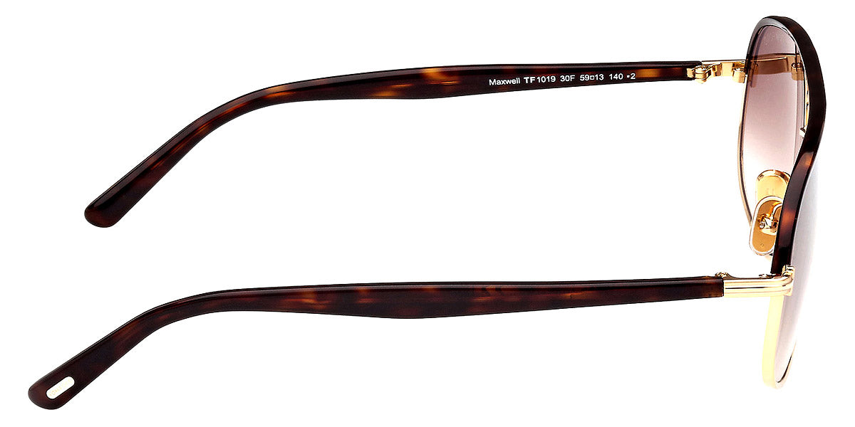 TOM FORD SUNGLASSES MAXWELL - FT1019 30F 59 - Shiny Deep Gold/Shiny Dark Havana/T Logo