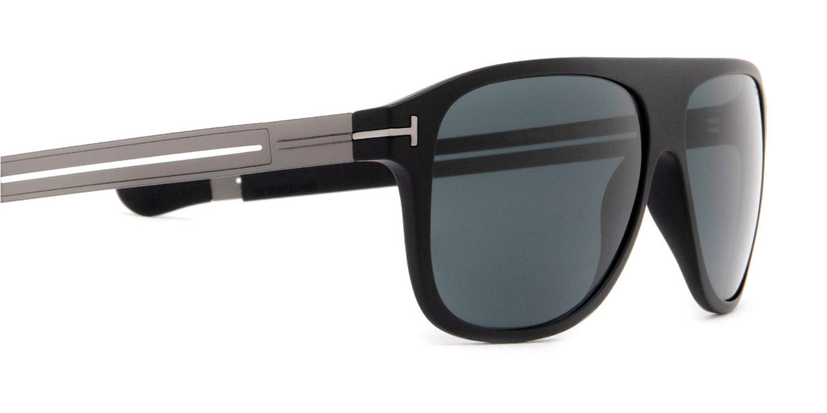 TOM FORD SUNGLASSES TODD - FT0880 02V 59 - Matte Black with Shiny Dark Ruthenium