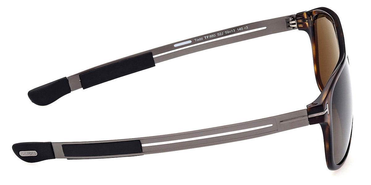 TOM FORD SUNGLASSES TODD - FT0880 52J 59 - Classic Dark Havana with Shiny Dark Ruthenium