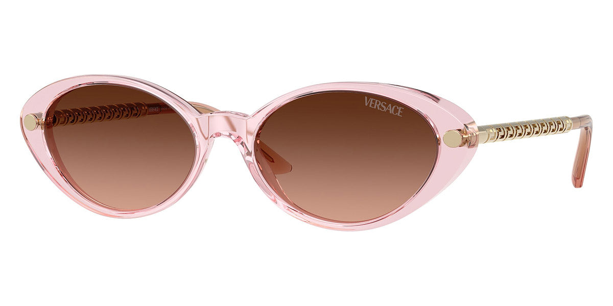 VERSACE SUNGLASSES TUBULAR GRECA OVAL VE4469 54725M 54 - Pink Transparent