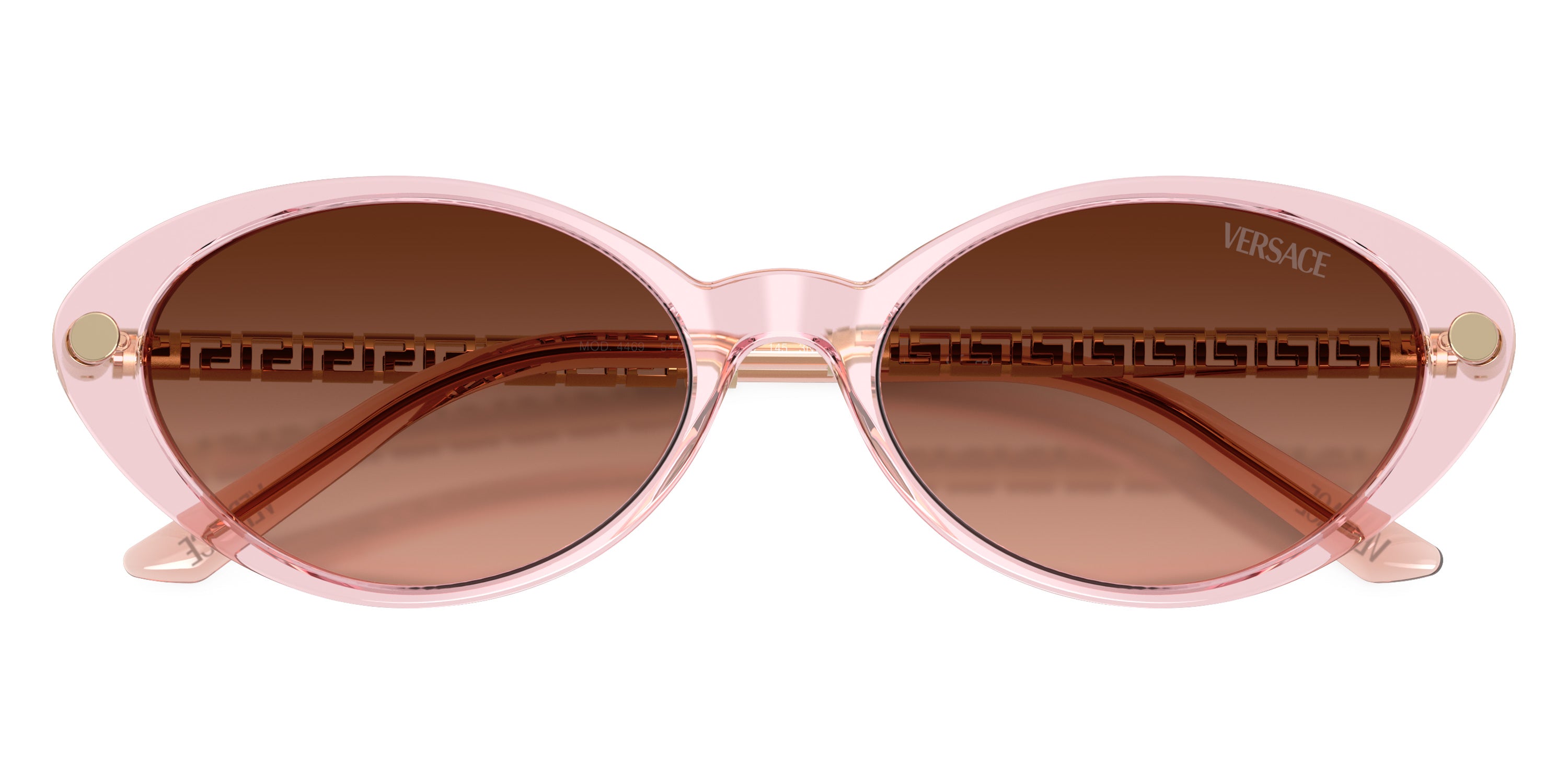 VERSACE SUNGLASSES TUBULAR GRECA OVAL VE4469 54725M 54 - Pink Transparent
