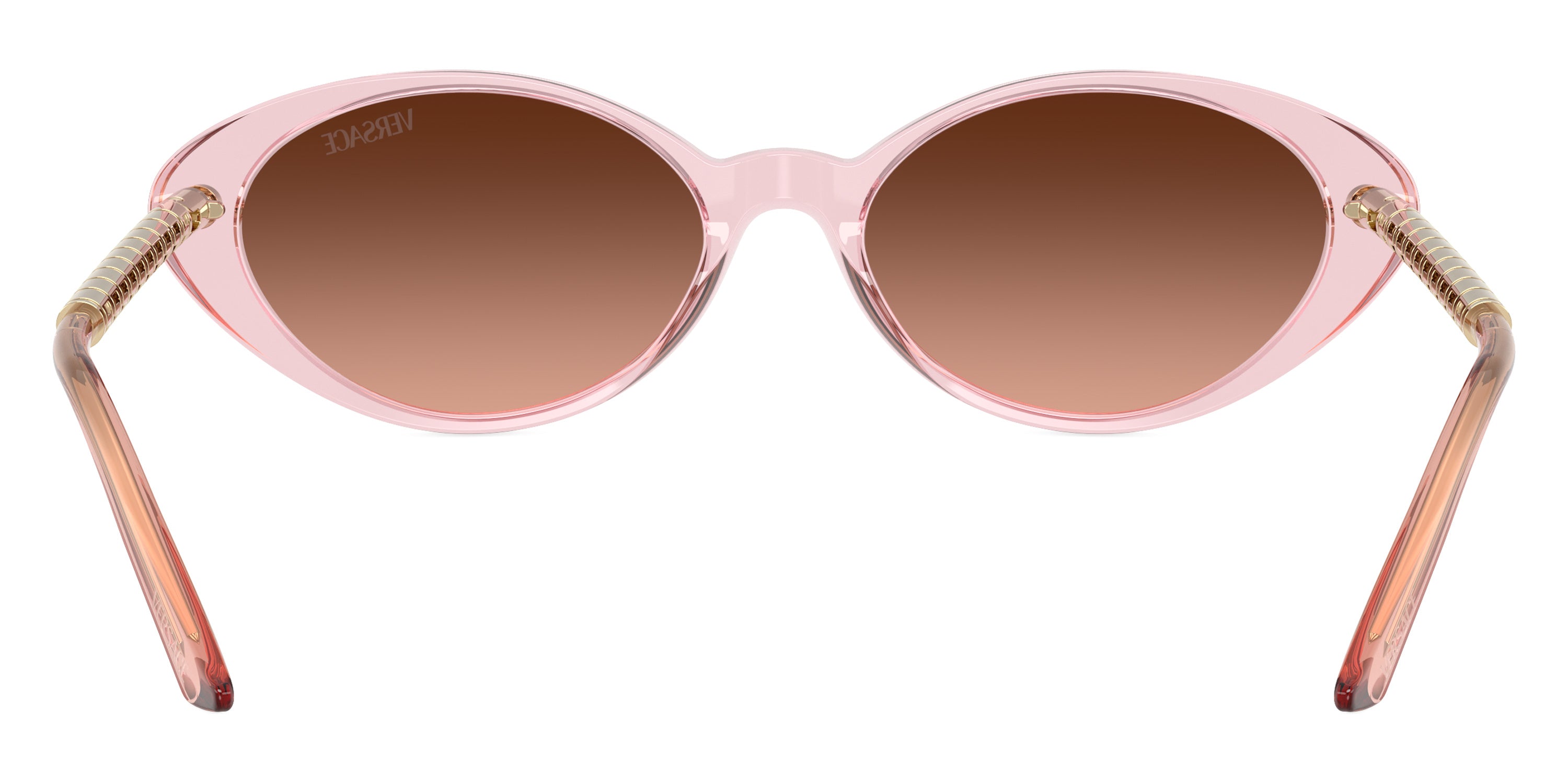 VERSACE SUNGLASSES TUBULAR GRECA OVAL VE4469 54725M 54 - Pink Transpar