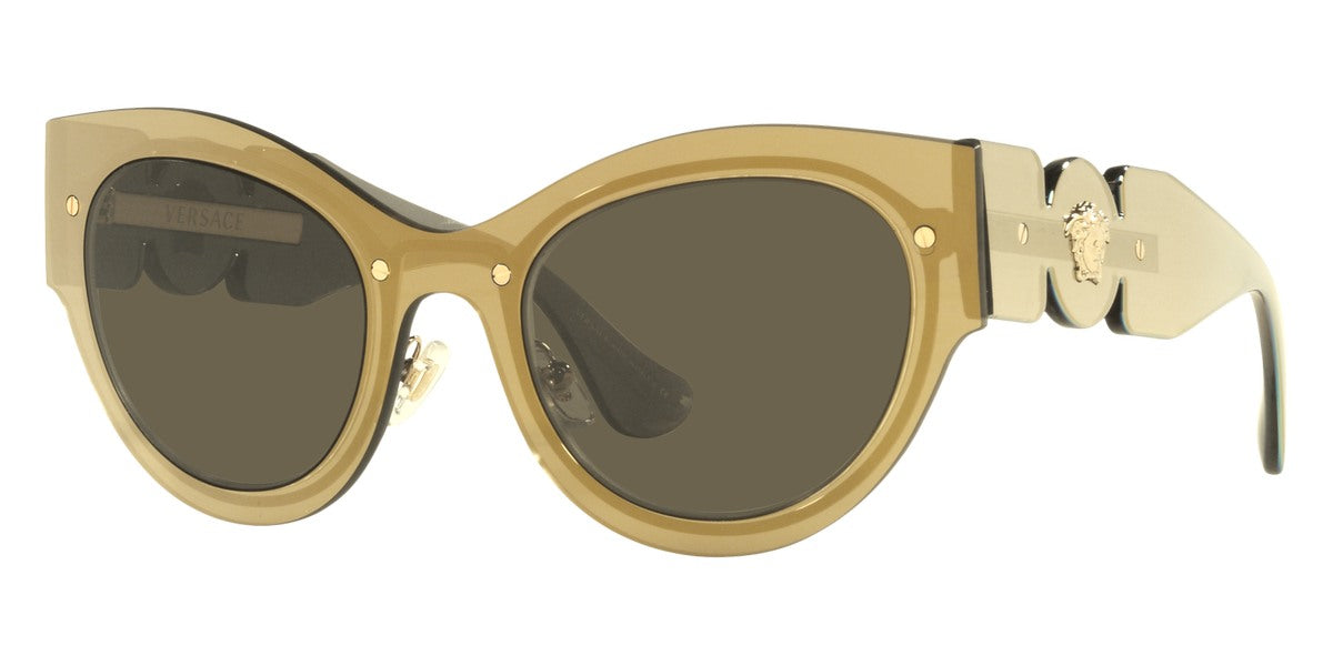 VERSACE SUNGLASSES - VE2234 1002/3 53 - Transparent Brown Mirror Gold